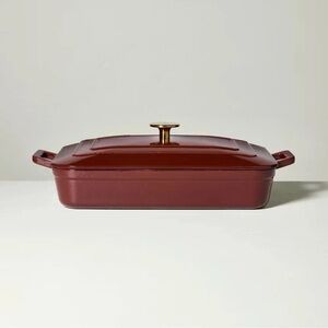9"x13" Dutch Oven Casserole Red Dish w/ Lid Cast Iron Hearth & Hand Magnolia NEW